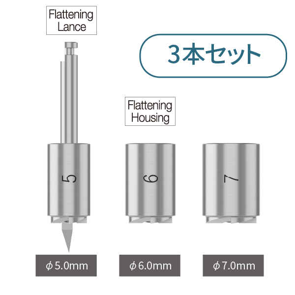 Flattening Drill(3本ｾｯﾄ) φ5.0mm / 6.0mm /7.0mm