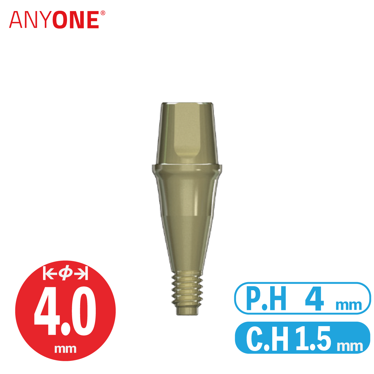 Solid Abutment [AO] φ4/ C.H=1.5/ P.H=4