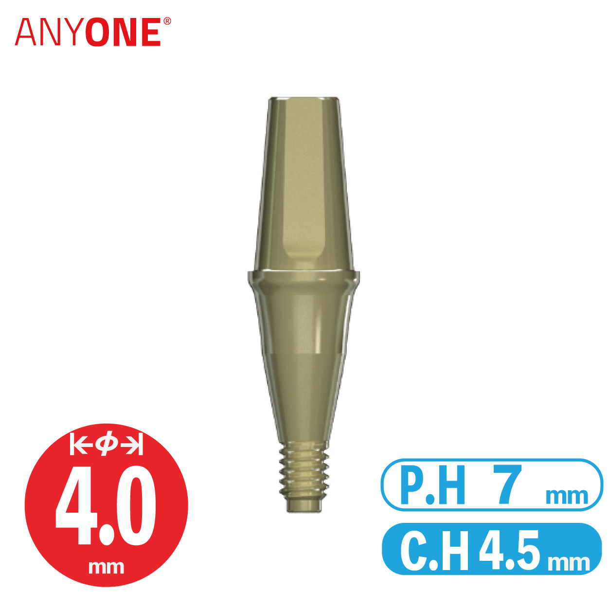 Solid Abutment [AO] φ4/ C.H=4.5/ P.H=7