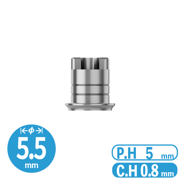 Multi-unit ZrGEN Abutment  φ5.5/ C.H=0.8 / P.H=5
