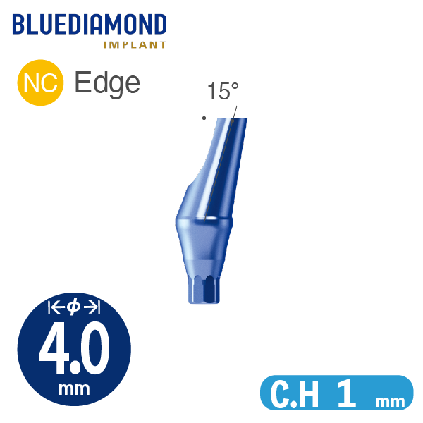 Angled Abutment [BD] NC φ4.0 / C.H=1.0 / 15° Edge