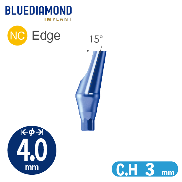 Angled Abutment [BD] NC φ4.0 / C.H=3.0 / 15° Edge