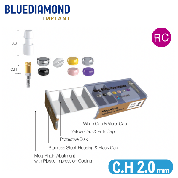 Meg-Rhein Overdenture System [BD] RC C.H=2.0