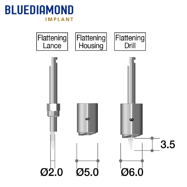 Flattening Drill φ5.0/φ2.0 / L=3.5